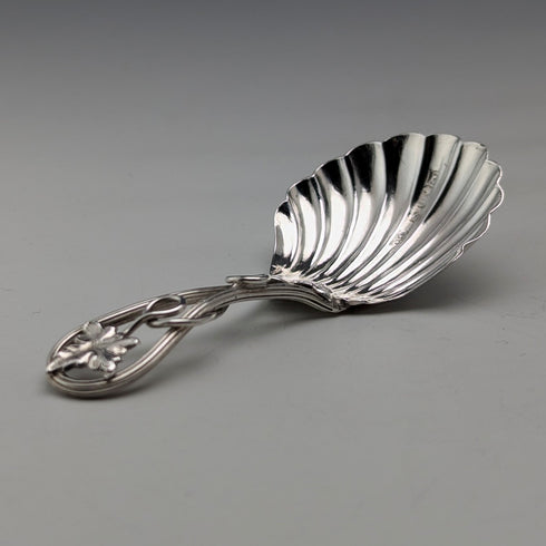 1855 年英國古董純銀葡萄裝飾茶罐湯匙 George Unite